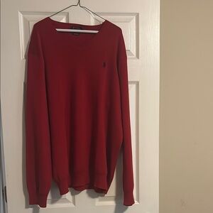 Ralph Lauren V-Neck Red Sweater